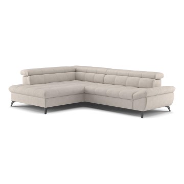 Canapé d'angle convertible en L MARANO gauche beige