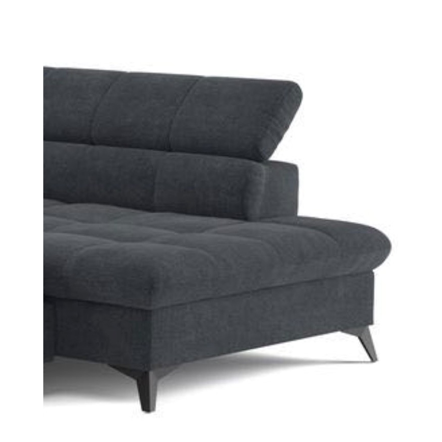 Canapé d'angle convertible en L MARANO gauche noir