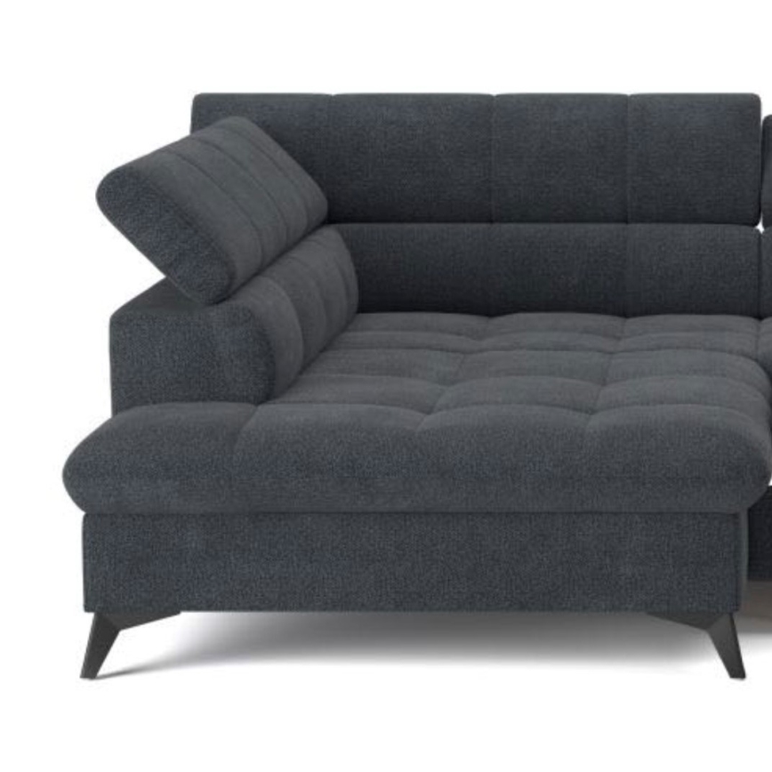 Canapé d'angle convertible en L MARANO gauche noir