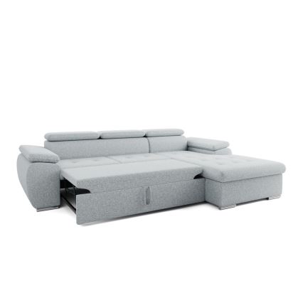 Canapé d'angle convertible en L avec rangement PADUA gris droit