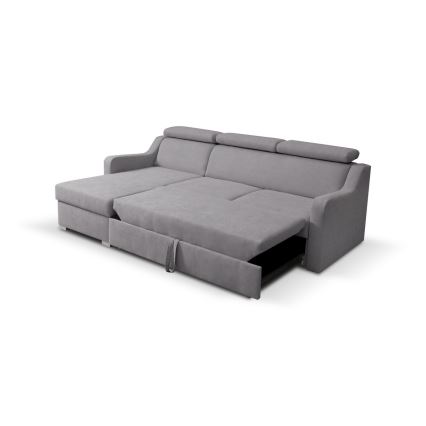 Canapé d'angle universel convertible avec rangement PORTO gris