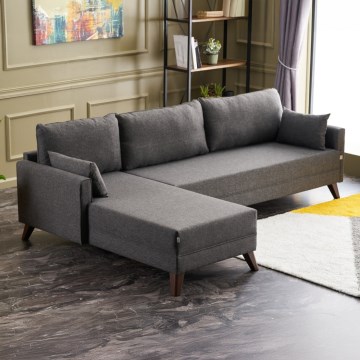 Canapé d'angle en L RIGA anthracite, version gauche