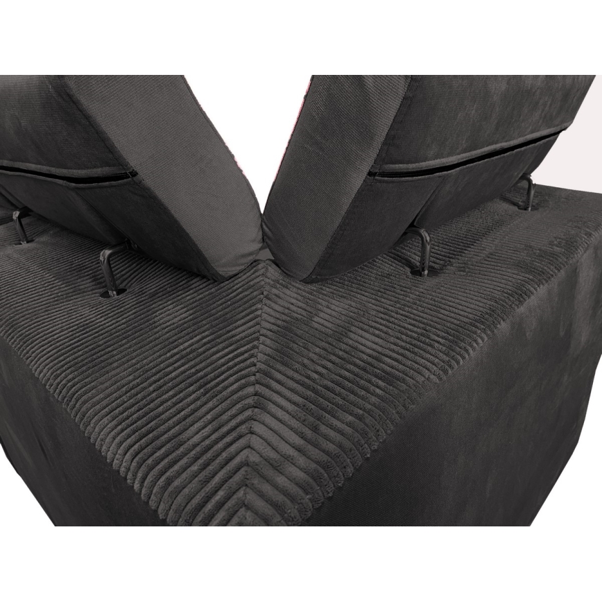 Canapé d'angle convertible en U avec rangement universel SALVADA gris foncé
