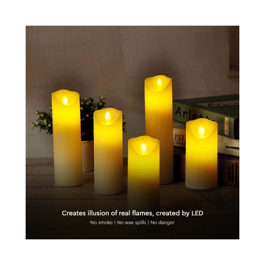 Candela LED/2xAA bianco caldo 12,5 cm