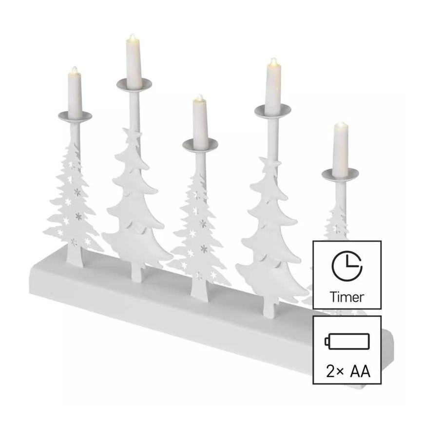 Candelabro natalizio a LED LED/2xAA bianco