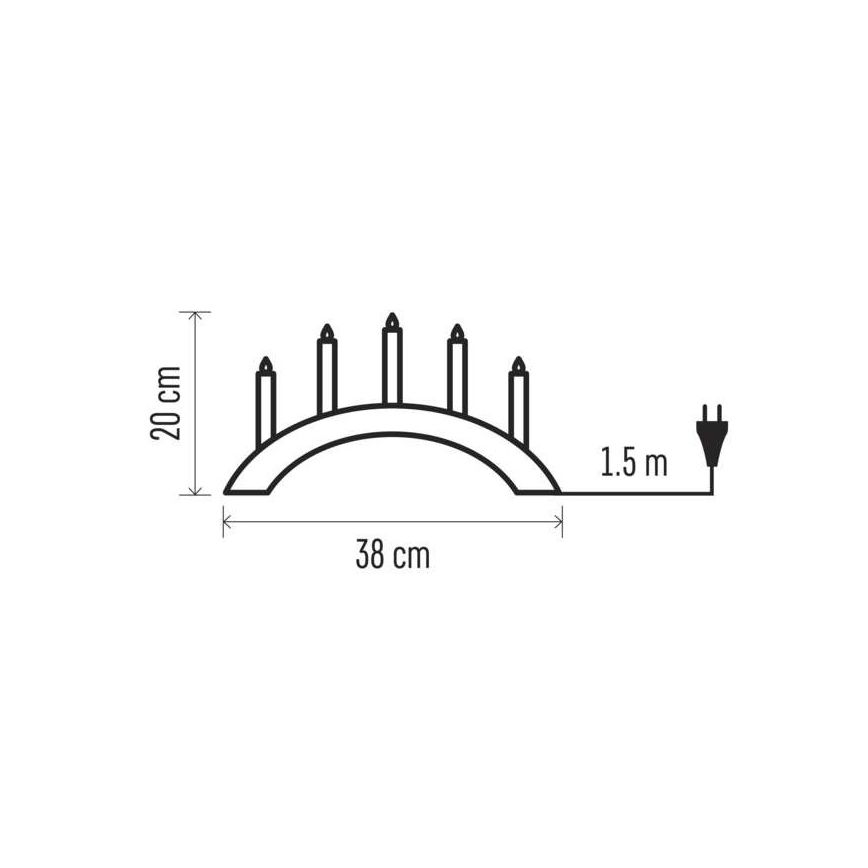 Candeliere natalizio 5xE10/15W/230V bianco