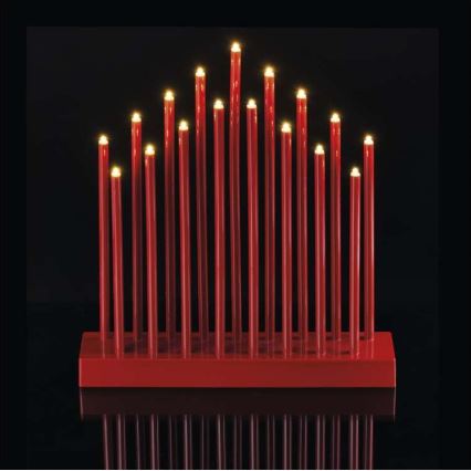 Candeliere natalizio LED 17xLED/3xAA rosso