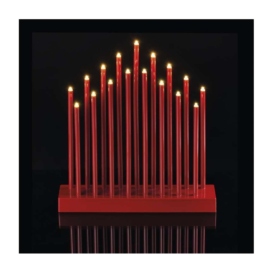 Candeliere natalizio LED 17xLED/3xAA rosso