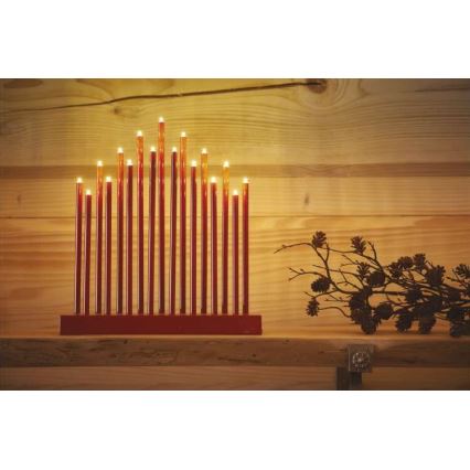 Candeliere natalizio LED 17xLED/3xAA rosso