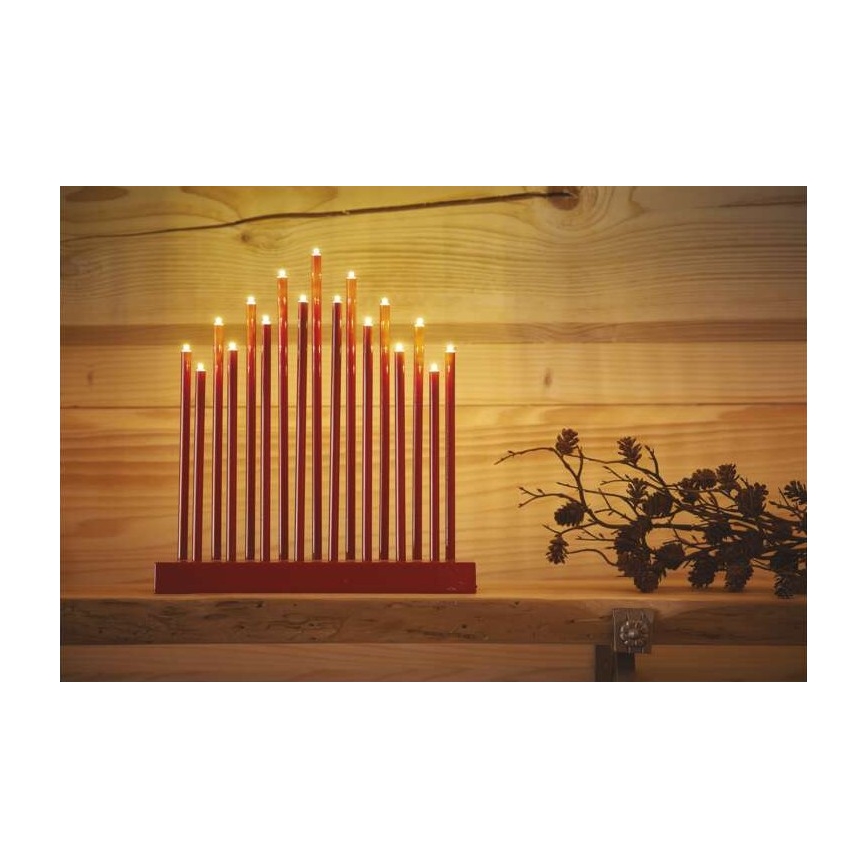 Candeliere natalizio LED 17xLED/3xAA rosso
