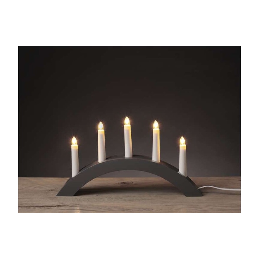 Candeliere natalizio LED 5xLED/15W/230V grigio