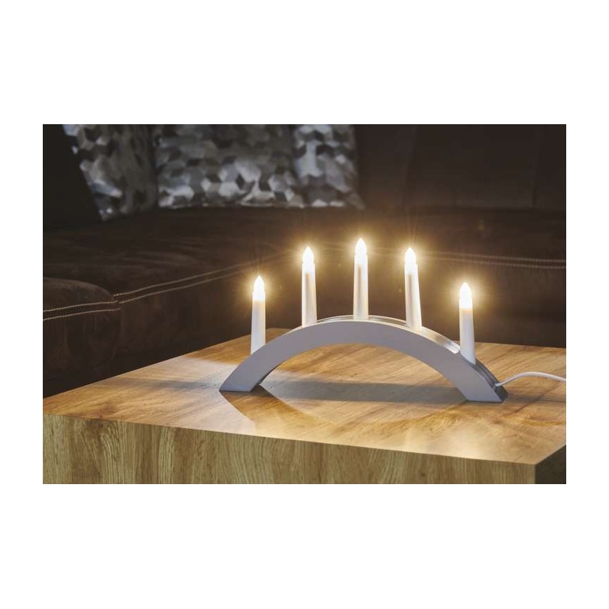 Candeliere natalizio LED 5xLED/15W/230V grigio