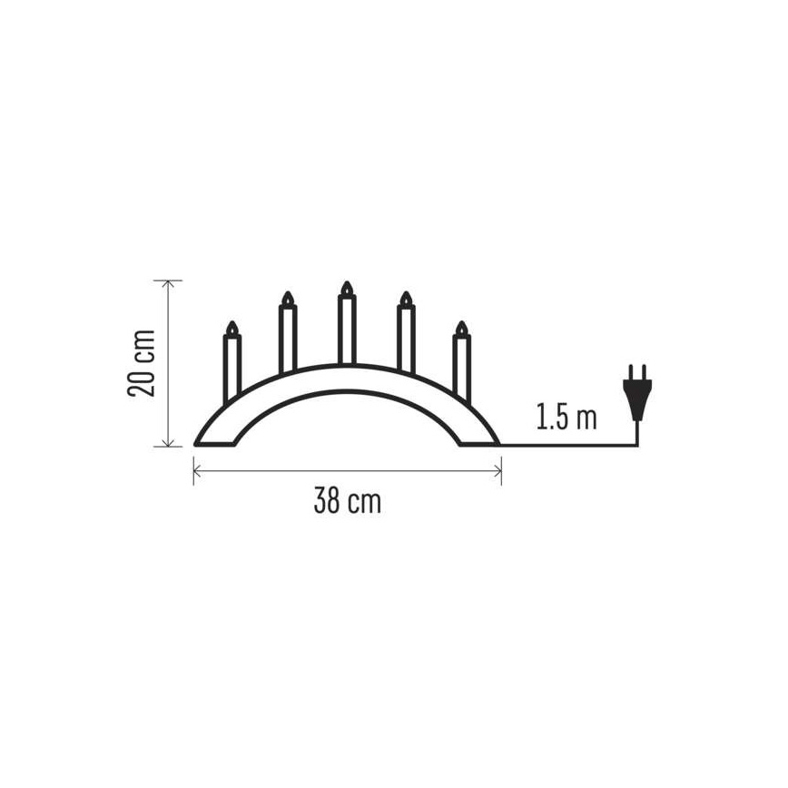 Candeliere natalizio LED 5xLED/15W/230V grigio