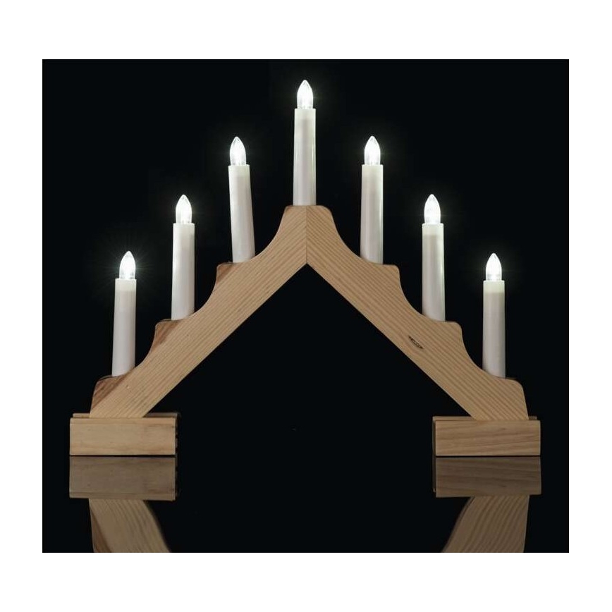 Candeliere natalizio LED 7xLED/2xAA beige