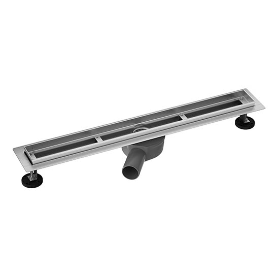 Caniveau de douche 75 x 7,6 cm argenté/gris