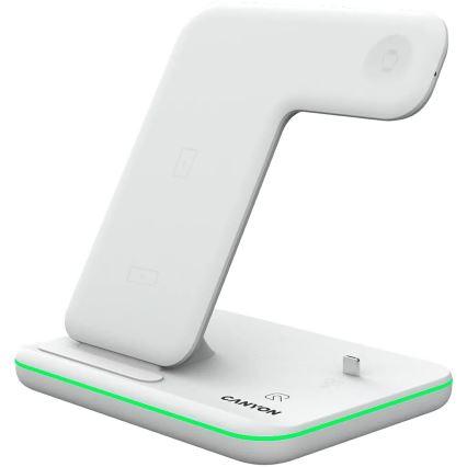 Canyon - Chargeur sans fil 3en1 blanc