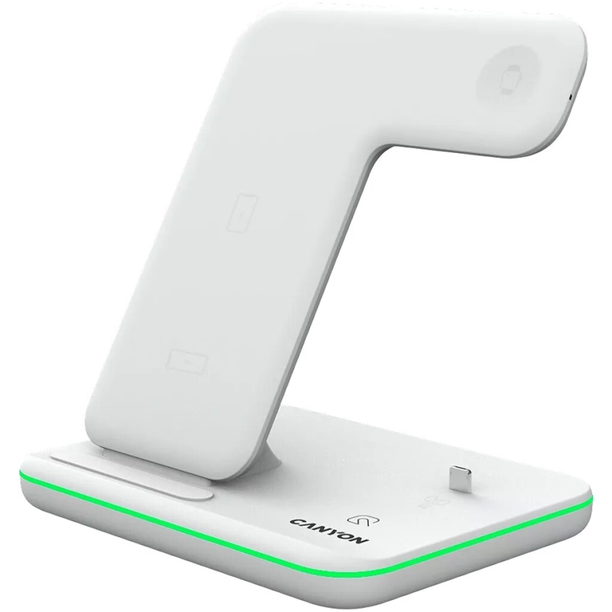 Canyon - Chargeur sans fil 3en1 blanc