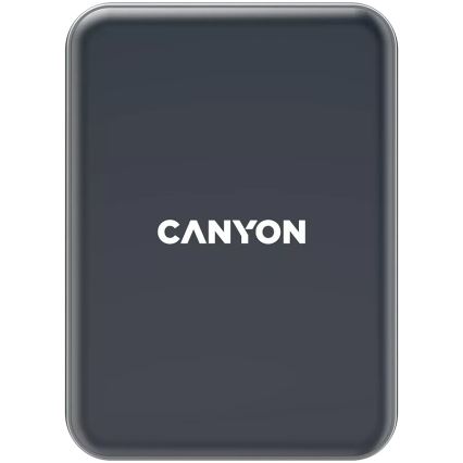 Canyon - Porta telefono magnetico per auto con funzione di ricarica wireless Qi 5V quadrato nero