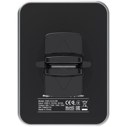 Canyon - Porta telefono magnetico per auto con funzione di ricarica wireless Qi 5V quadrato nero