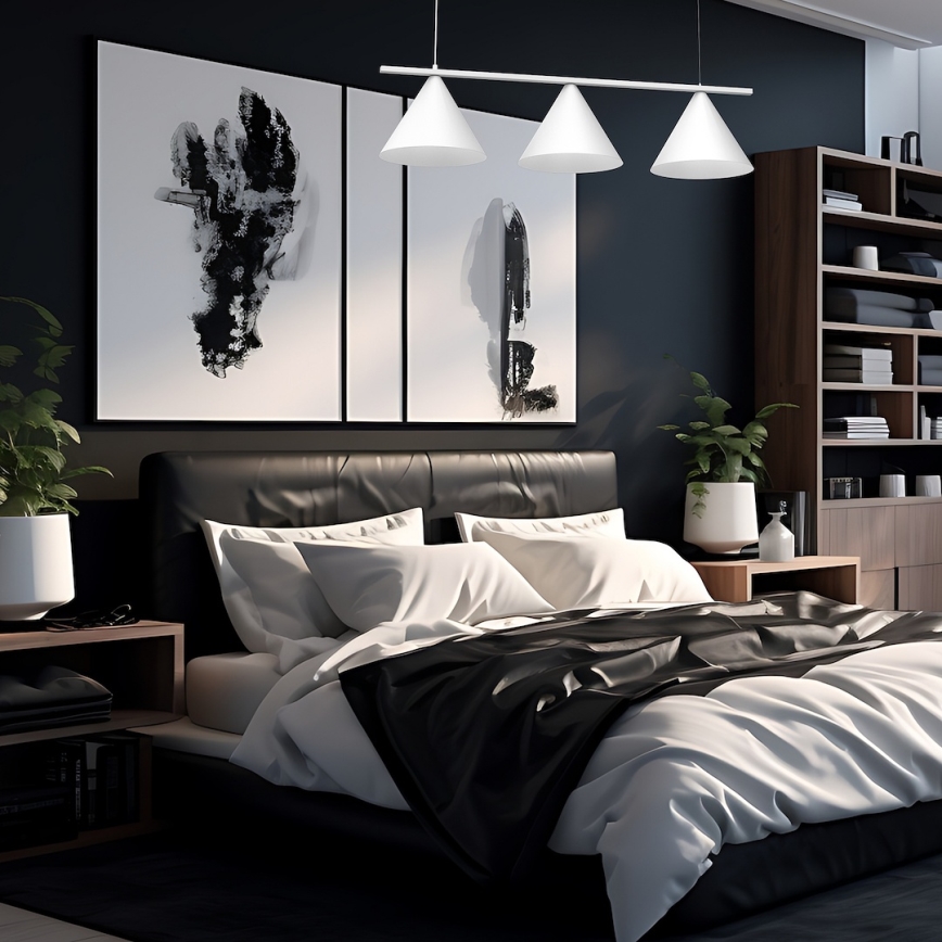 CAPITAL Pendelleuchte mit Kabel 3xGX53/15W/230V weiß