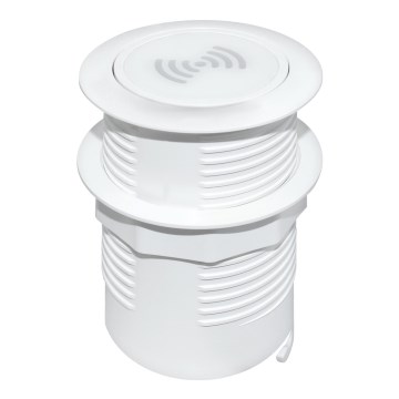Caricabatterie wireless integrato + USB A+C bianco