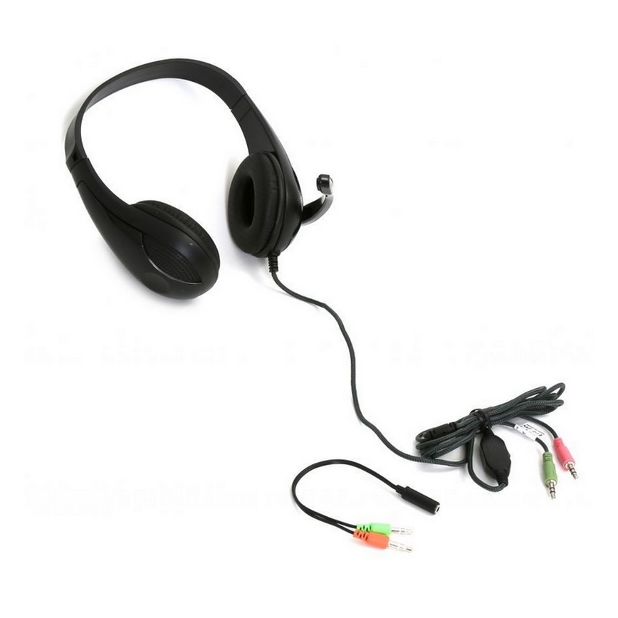 Casque avec fil et micro noir