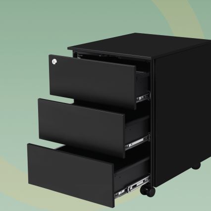 Cassettiera da ufficio SECURIO, nera