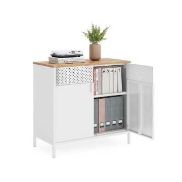 Cassettiera FIRA 80x40 cm bianco/rovere