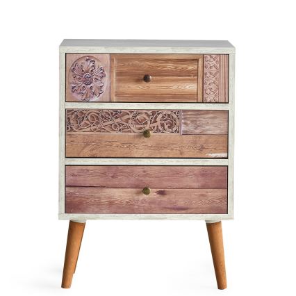 Cassettiera LIZA 68x50 bianco/marrone