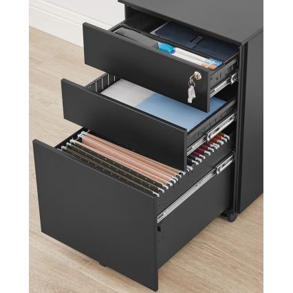 Cassettiera mobile per ufficio SECURIO nera