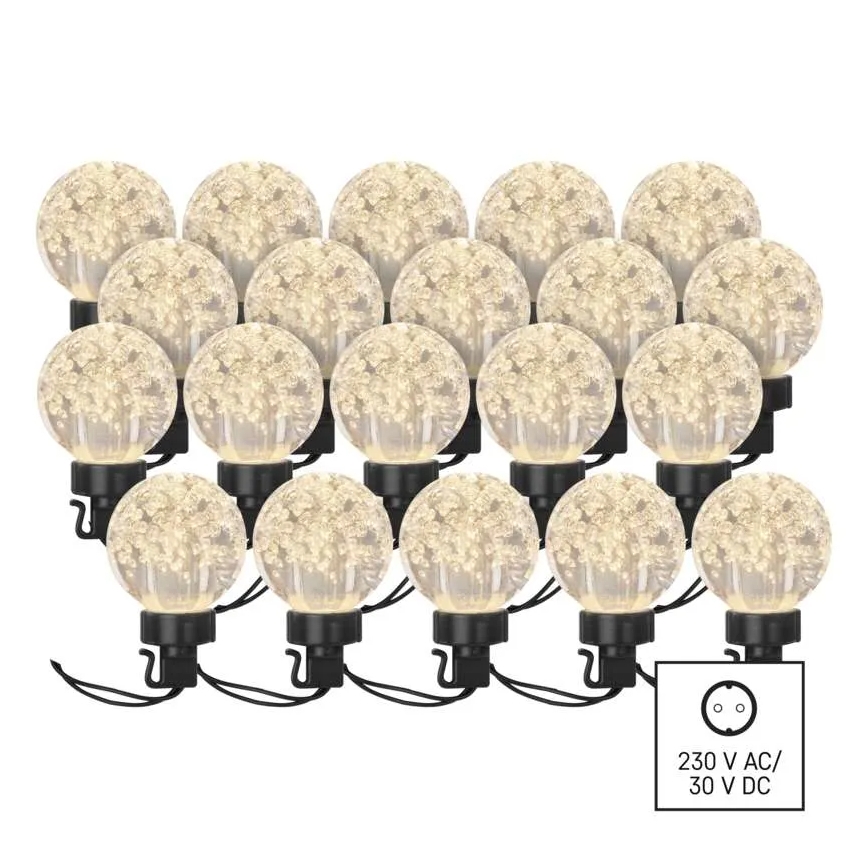 Catena decorativa da esterno LED 20xLED/12,6m IP44 bianco caldo
