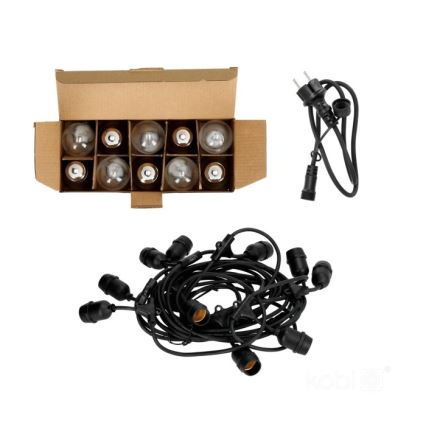 Catena decorativa da esterno LED BAJA ST64 10xE27/1W/230V 10,9m IP44 bianco caldo