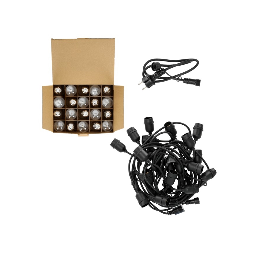 Catena decorativa da esterno LED BAJA ST64 20xE27/1W/230V 10,9m IP44 bianco caldo