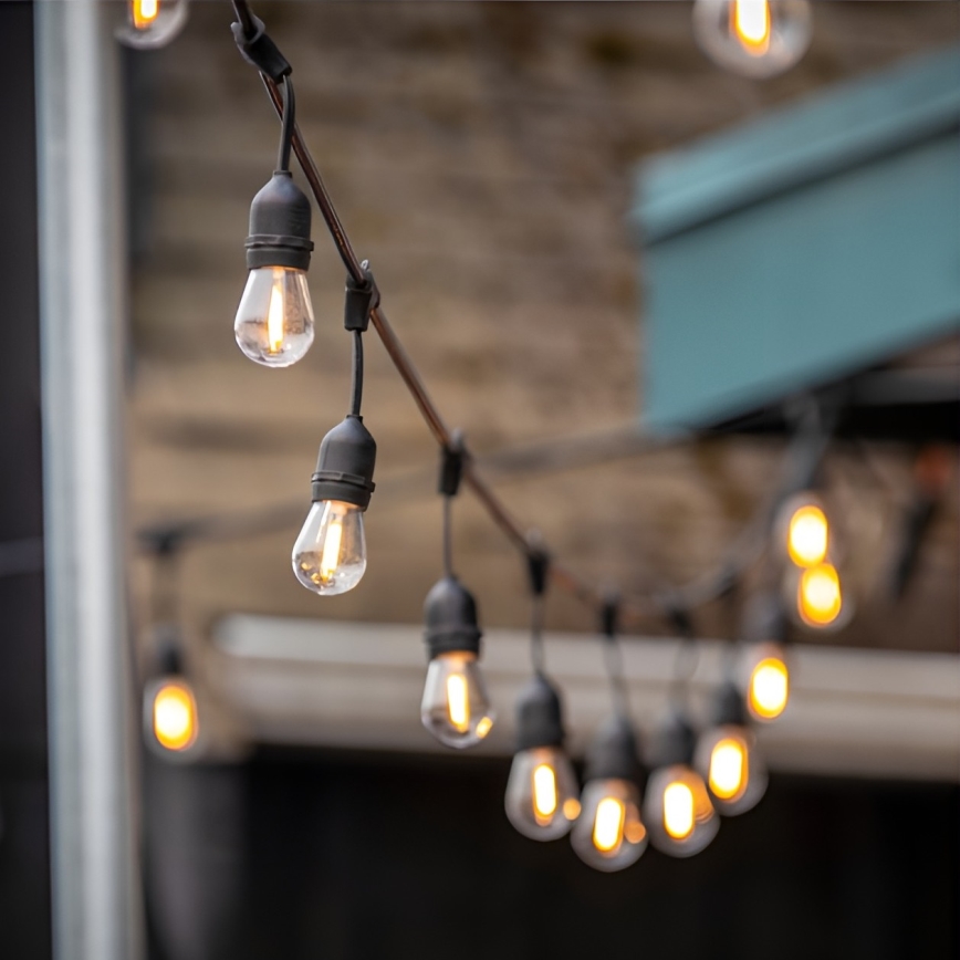 Catena decorativa da esterno LED BAJA ST64 20xE27/1W/230V 20,9m IP44 bianco caldo
