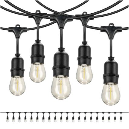 Catena decorativa da esterno LED BAJA ST64 20xE27/1W/230V 20,9m IP44 bianco caldo
