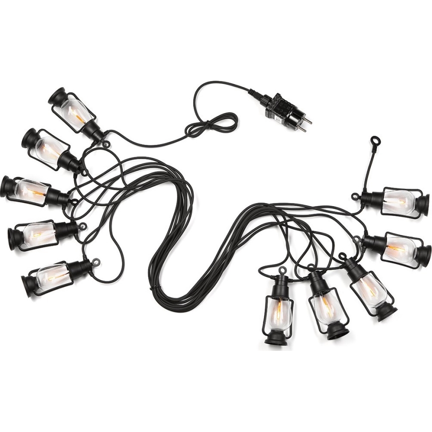 Catena decorativa per esterni GARLAND 10xLED 10m IP44 bianco caldo