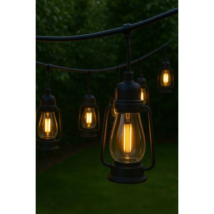 Catena decorativa per esterni GARLAND 10xLED 10m IP44 bianco caldo