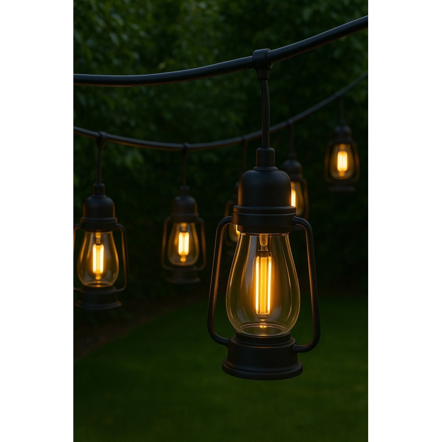 Catena decorativa per esterni GARLAND 10xLED 10m IP44 bianco caldo