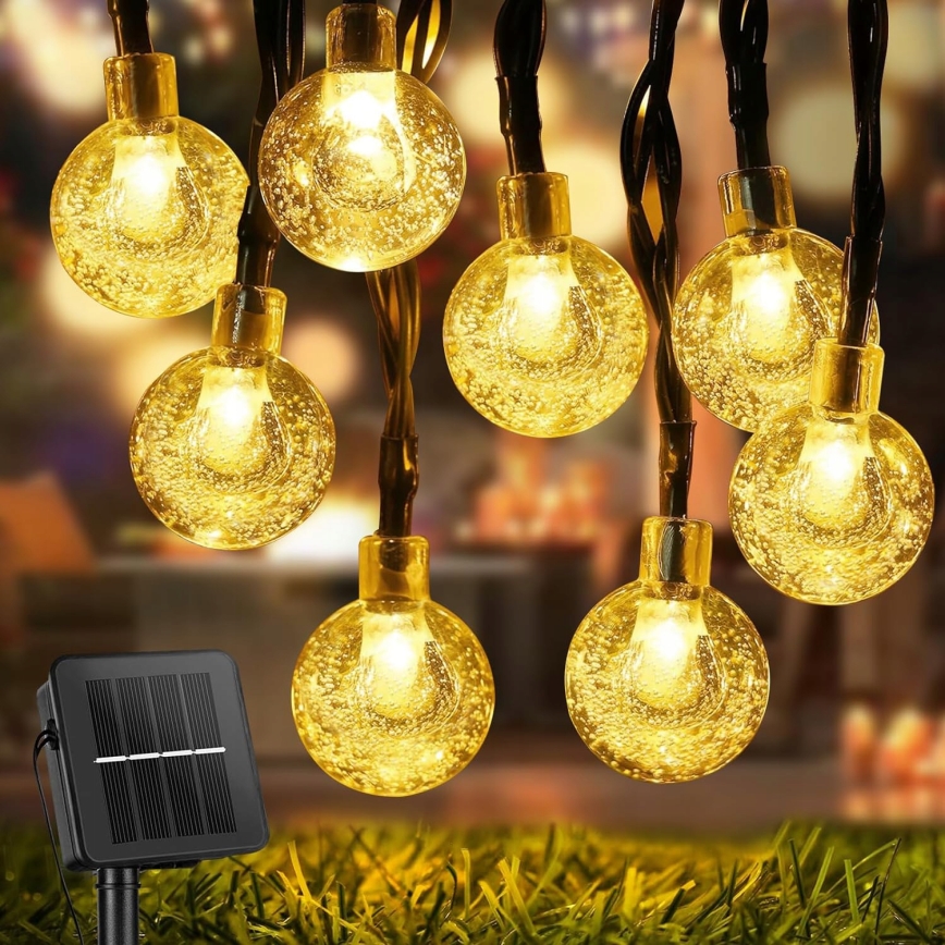 Catena decorativa solare LED 30xLED/8 funzioni 500 mAh 6,5 m IP67 bianco caldo