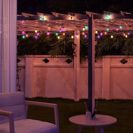 LED RGB dimmerabile solare catena luminosa decorativa 15 LED/18 funzioni USB 6 m IP44 nera + telecomando