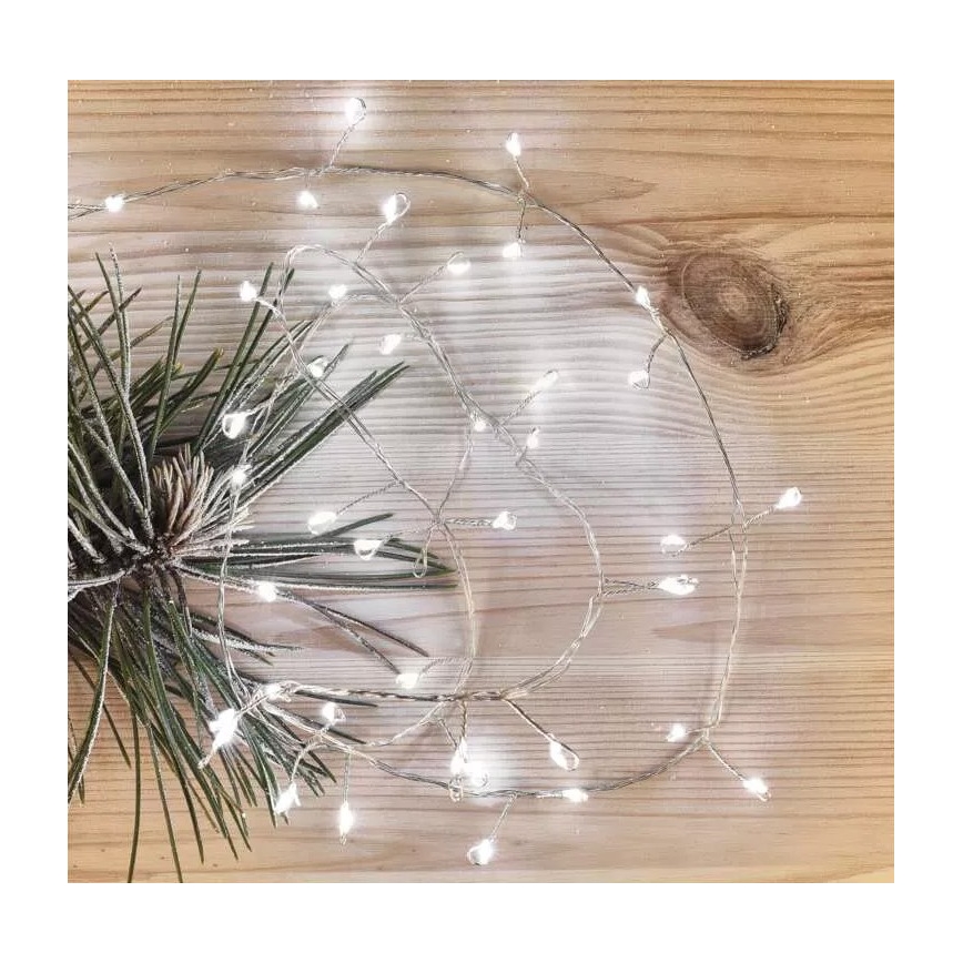 Catena di Natale LED 100xLED/3xAA 2,7 m bianco freddo