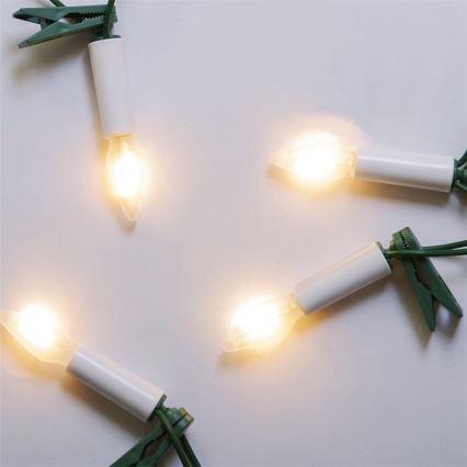 Catena luminosa natalizia LED da esterno espandibile FELICIA FILAMENT 20xE10 14m trasparente/bianco caldo IP44, Prodotto nella Repubblica Ceca