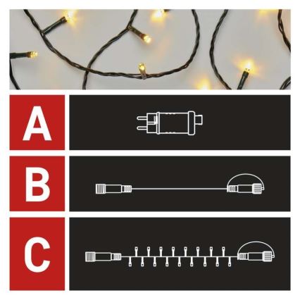 Catena LED da esterno natalizia 100xLED/15m IP44 bianco caldo