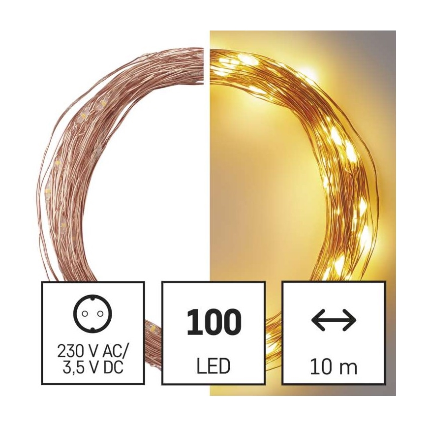 Catena LED da esterno natalizia 100xLED/15m IP44 bianco caldo