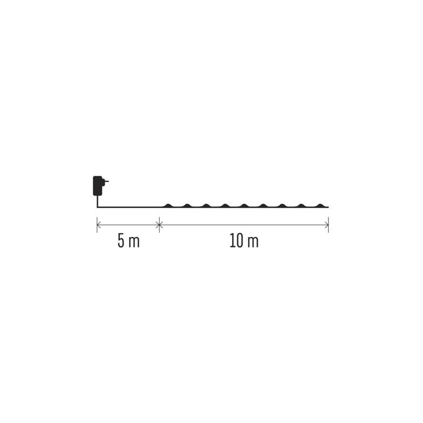 Catena LED da esterno natalizia 100xLED/15m IP44 bianco caldo