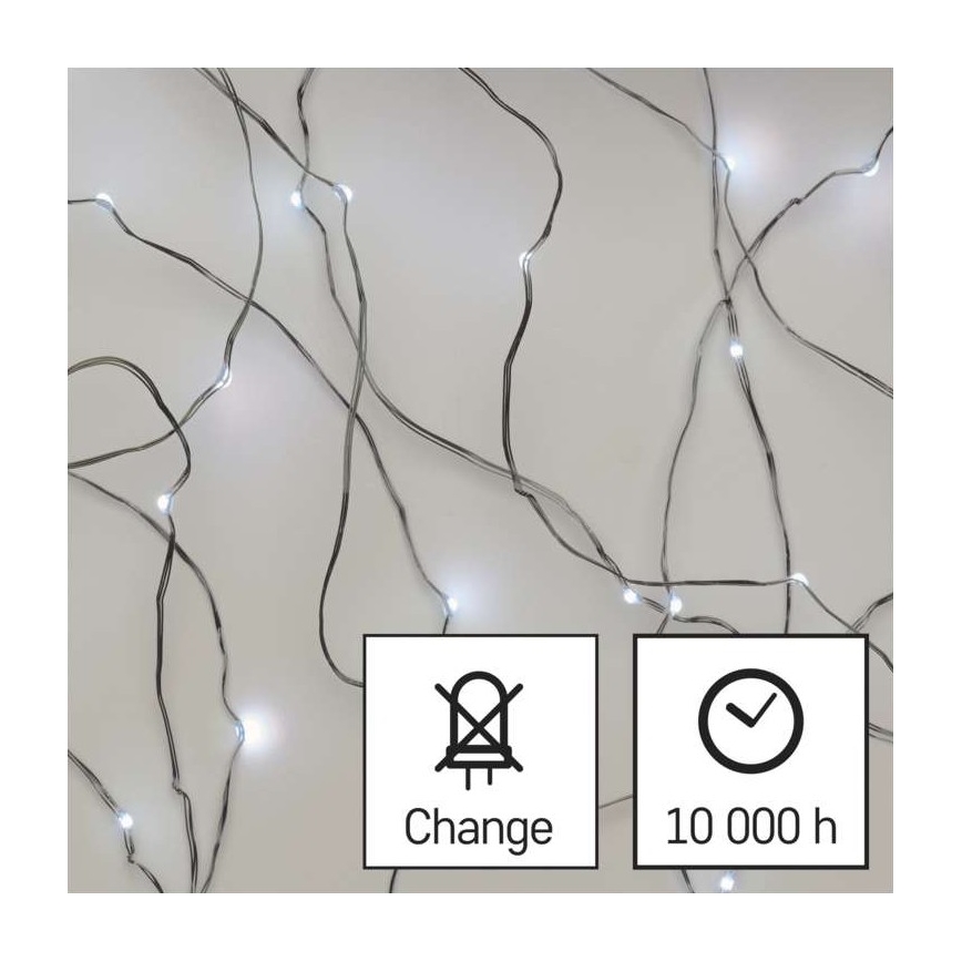 Catena LED da esterno natalizia 100xLED/15m IP44 bianco freddo
