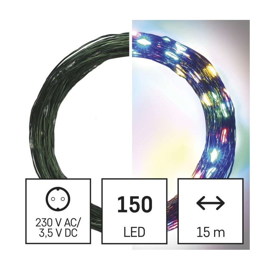 Catena LED da esterno natalizia 150xLED/20m IP44 multicolore