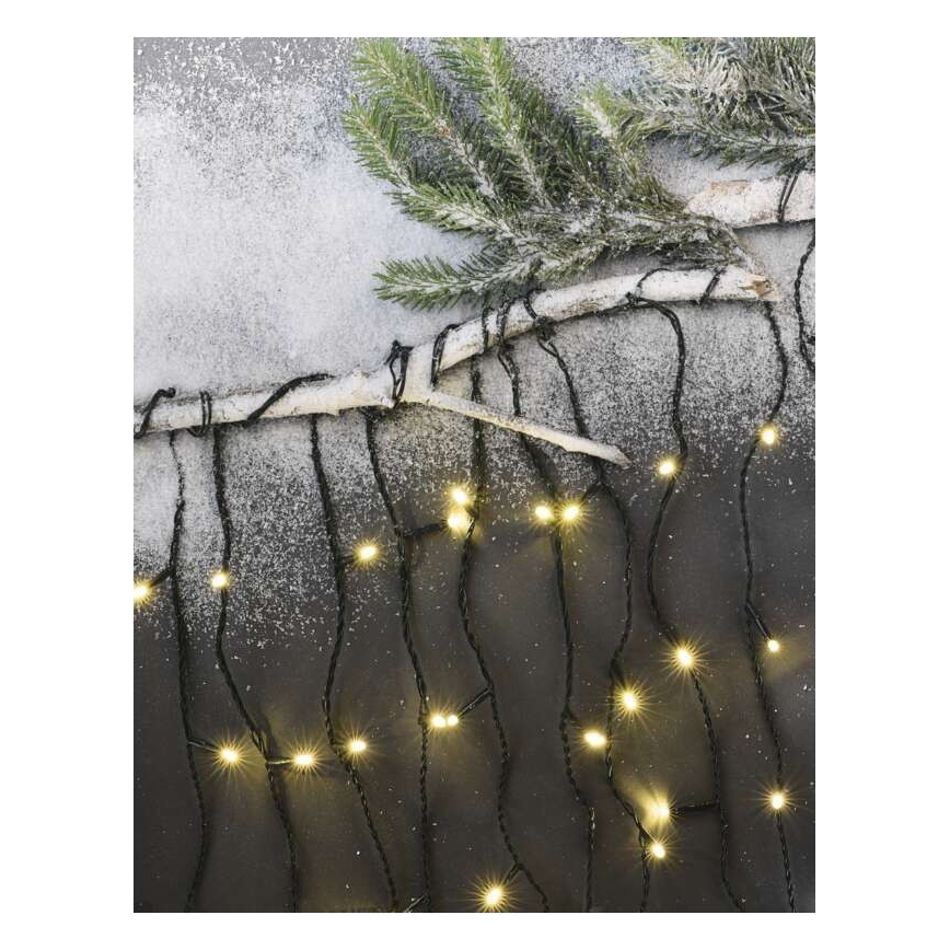Catena LED da esterno natalizia 200xLED/8 modalità 8,6m IP44 bianco caldo