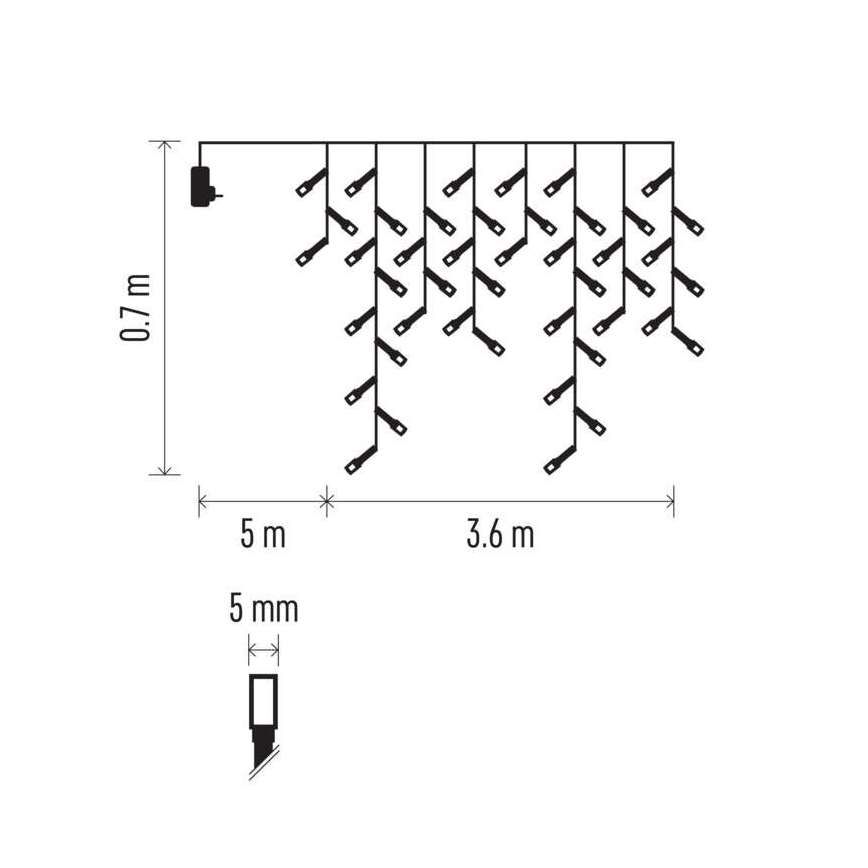 Catena LED da esterno natalizia 200xLED/8 modalità 8,6m IP44 bianco caldo