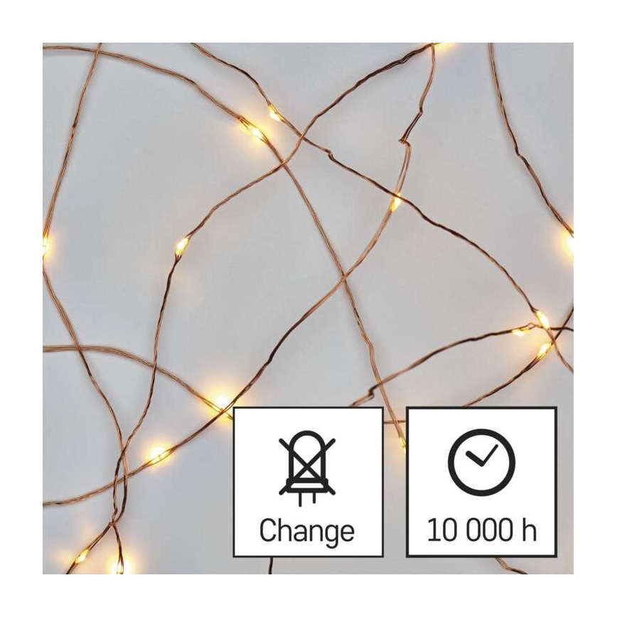 Catena LED da esterno natalizia 40xLED/9m IP44 bianco caldo